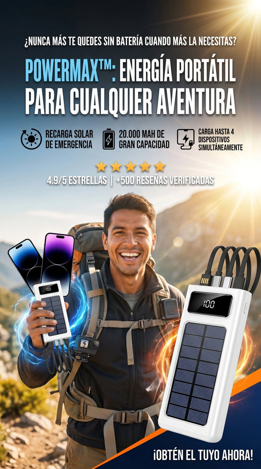 PowerMax Solar 20000™ | Energía Inagotable Donde Vayas