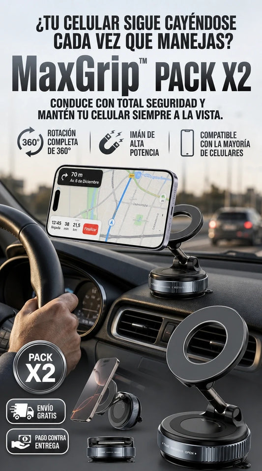 MaxGrip™ PACK X2 | Mantén tu celular siempre visible y conduce con total seguridad