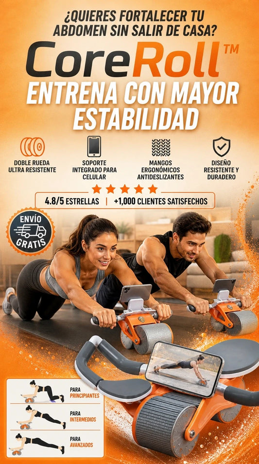 CoreRoll™ Rueda Abdominal Ergonómica | Fortalece tu abdomen con mayor estabilidad y resultados reales